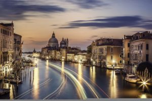italy, Evening, Houses, Rivers, Canal, Motion, Venice, Cities