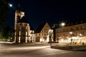 germany, Houses, Monuments, Night, Street, Lights, Street, Stuttgart, Cities