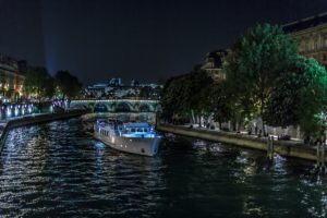 motorboat, Rivers, France, Night, Canal, Paris, Seine, Cities