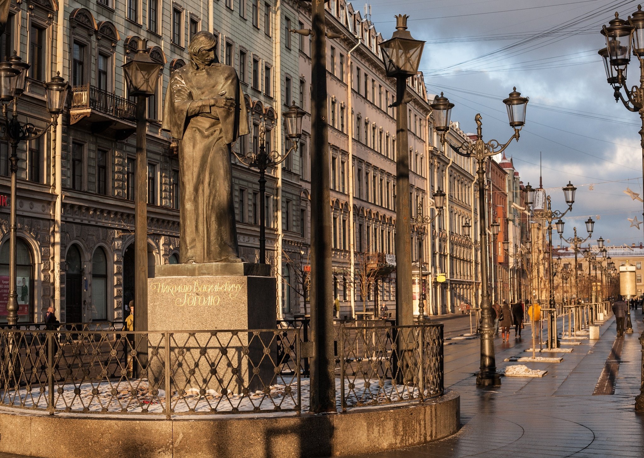 russia, Monuments, St, Petersburg, Street, Street, Lights, Nikolai, Gogol, Cities Wallpaper