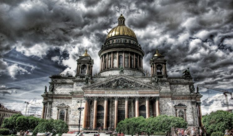 st, Petersburg, Russia, Clouds, Hdr, Saint, Isaacand039s, Cathedral, Cities HD Wallpaper Desktop Background