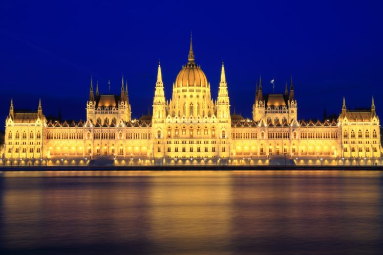budapest, Hungary, Rivers, Palace, Night, Street, Lights, Cities HD Wallpaper Desktop Background