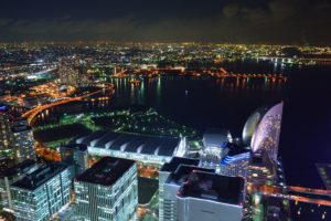 houses, Japan, From, Above, Night, Yokohama, Cities