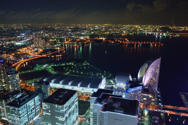 houses, Japan, From, Above, Night, Yokohama, Cities HD Wallpaper Desktop Background