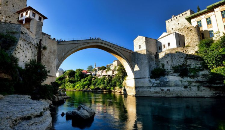 bridges, Houses, Rivers, Bosnia, And, Herzegovina, Mostar, Cities HD Wallpaper Desktop Background