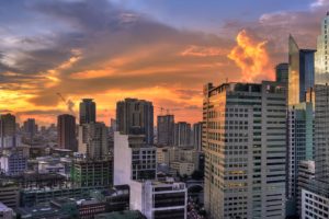 houses, Evening, Philippines, Clouds, Cities