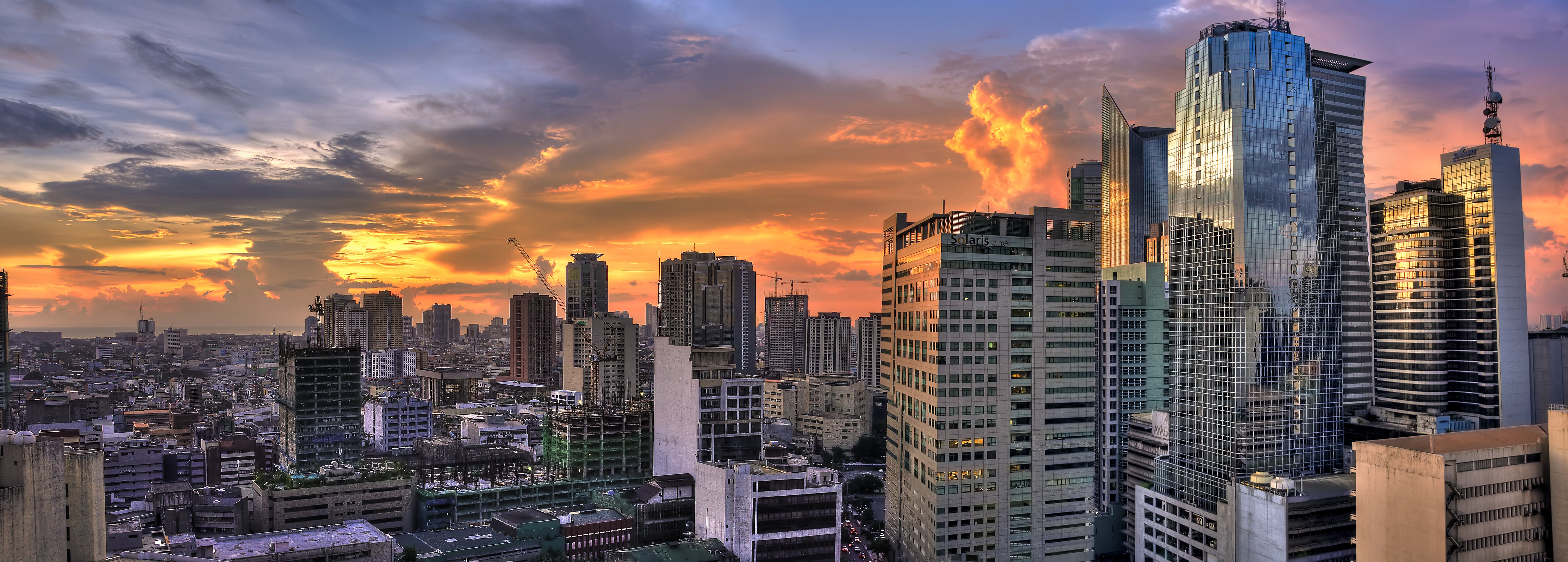 houses, Evening, Philippines, Clouds, Cities Wallpaper