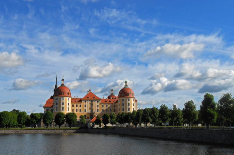 sky, Castles, Germany, Clouds, Moritzburg, Castle, Cities HD Wallpaper Desktop Background