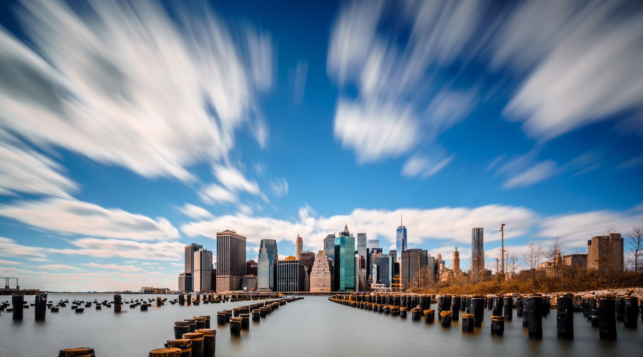 sky, Houses, Usa, Clouds, New, York, City, Manhattan, Cities Wallpaper