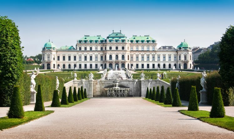 austria, Houses, Fountains, Sculptures, Palace, Shrubs, Vienna, Cities HD Wallpaper Desktop Background