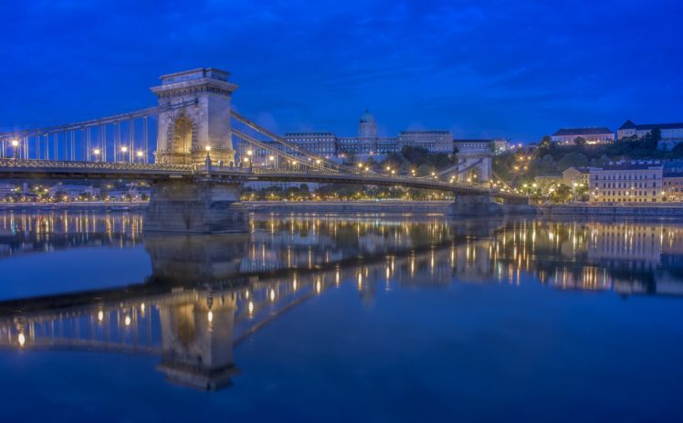 bridges, Rivers, Hungary, Budapest, Night, Danube, Cities HD Wallpaper Desktop Background