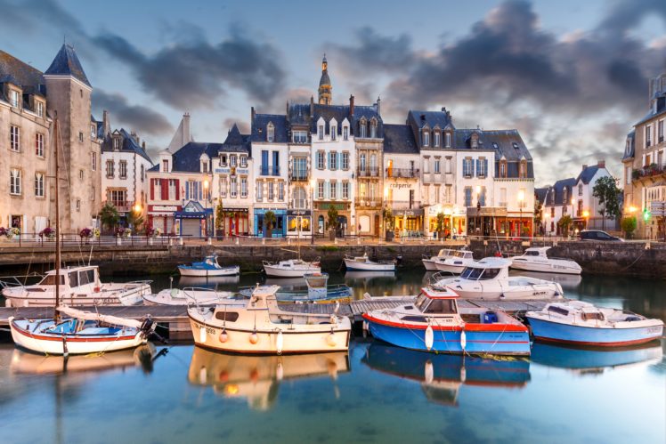 france, Houses, Marinas, Motorboat, Croisic, Cities HD Wallpaper Desktop Background