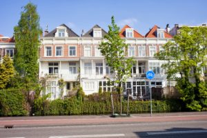 netherlands, Houses, Street, Shrubs, Trees, Hague, Cities