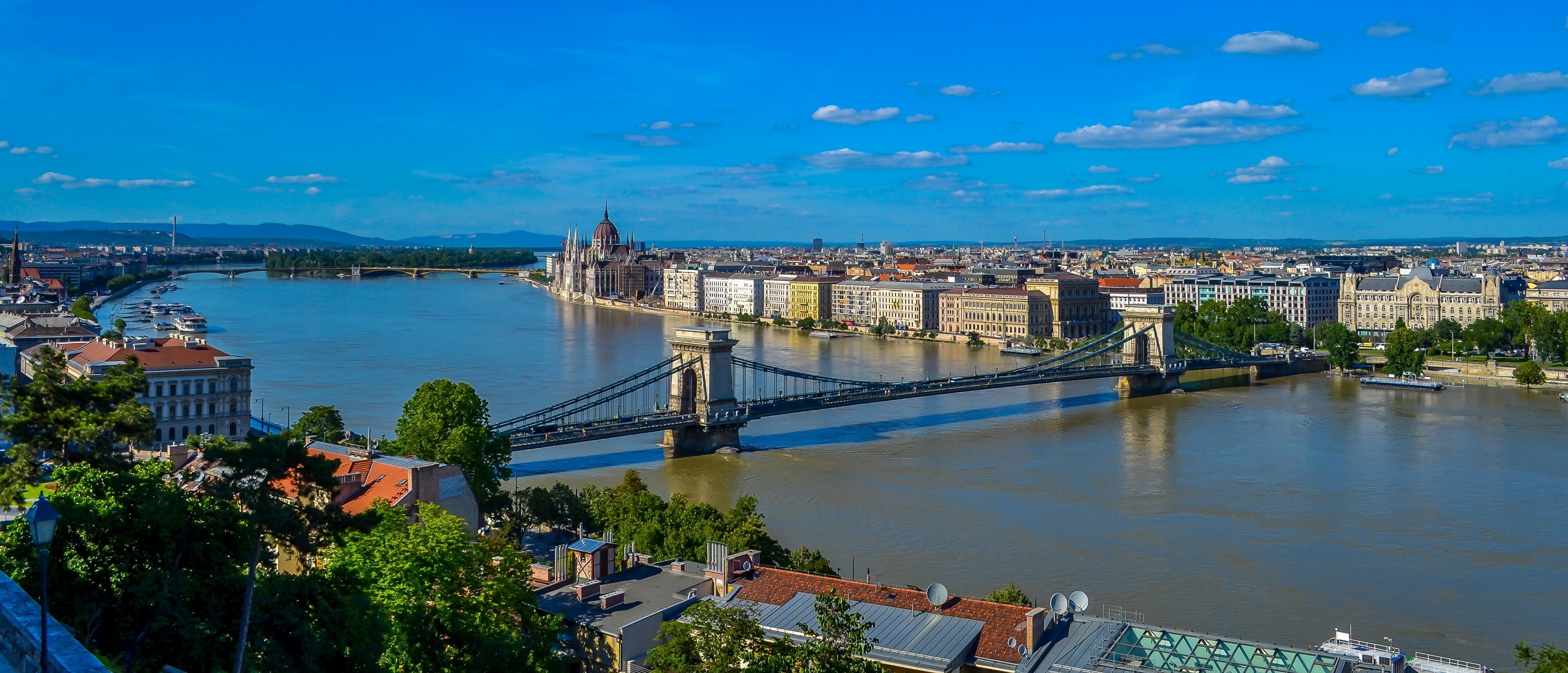bridges, Rivers, Hungary, Budapest, Danube, River, Chain, Bridge, Cities Wallpaper