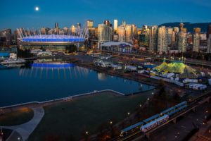 canada, Houses, Marinas, Trains, Vancouver, Night, Cities