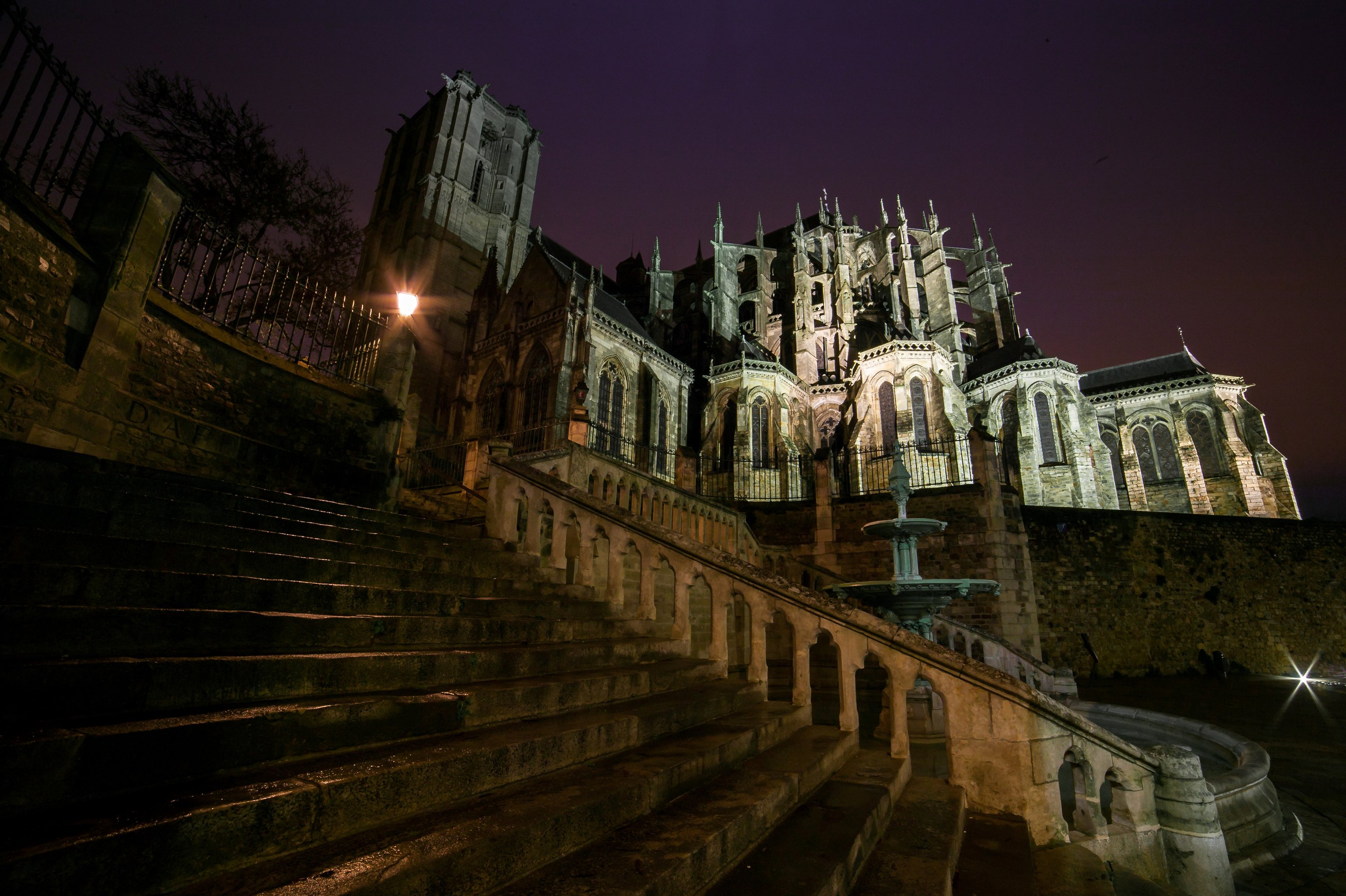 france, Temples, Night, Stairs, Cathedral, Le, Mans, Cities Wallpaper