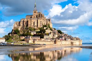 france, Island, Houses, Fortress, Sky, Clouds, Mont, Saint, Michel, Cities
