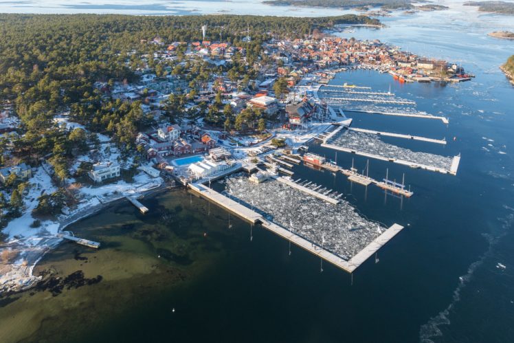 sweden, Houses, Marinas, Winter, From, Above, Sandhamn, Cities HD Wallpaper Desktop Background