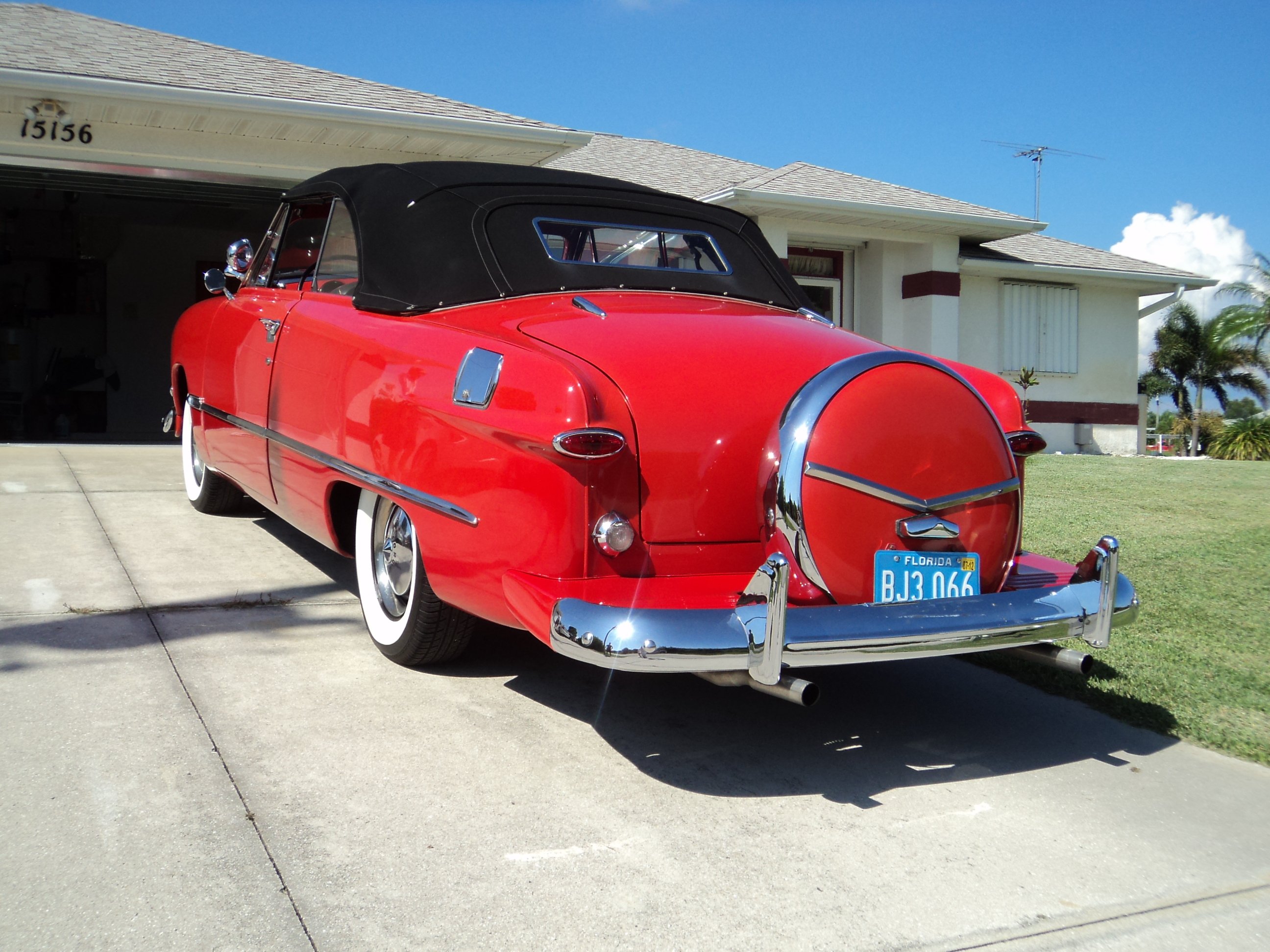 1950, Ford, Custonline, Deluxe, Convertible, Red, Classic, Old, Vintage, Original, Usa, 2592x1944 07 Wallpaper