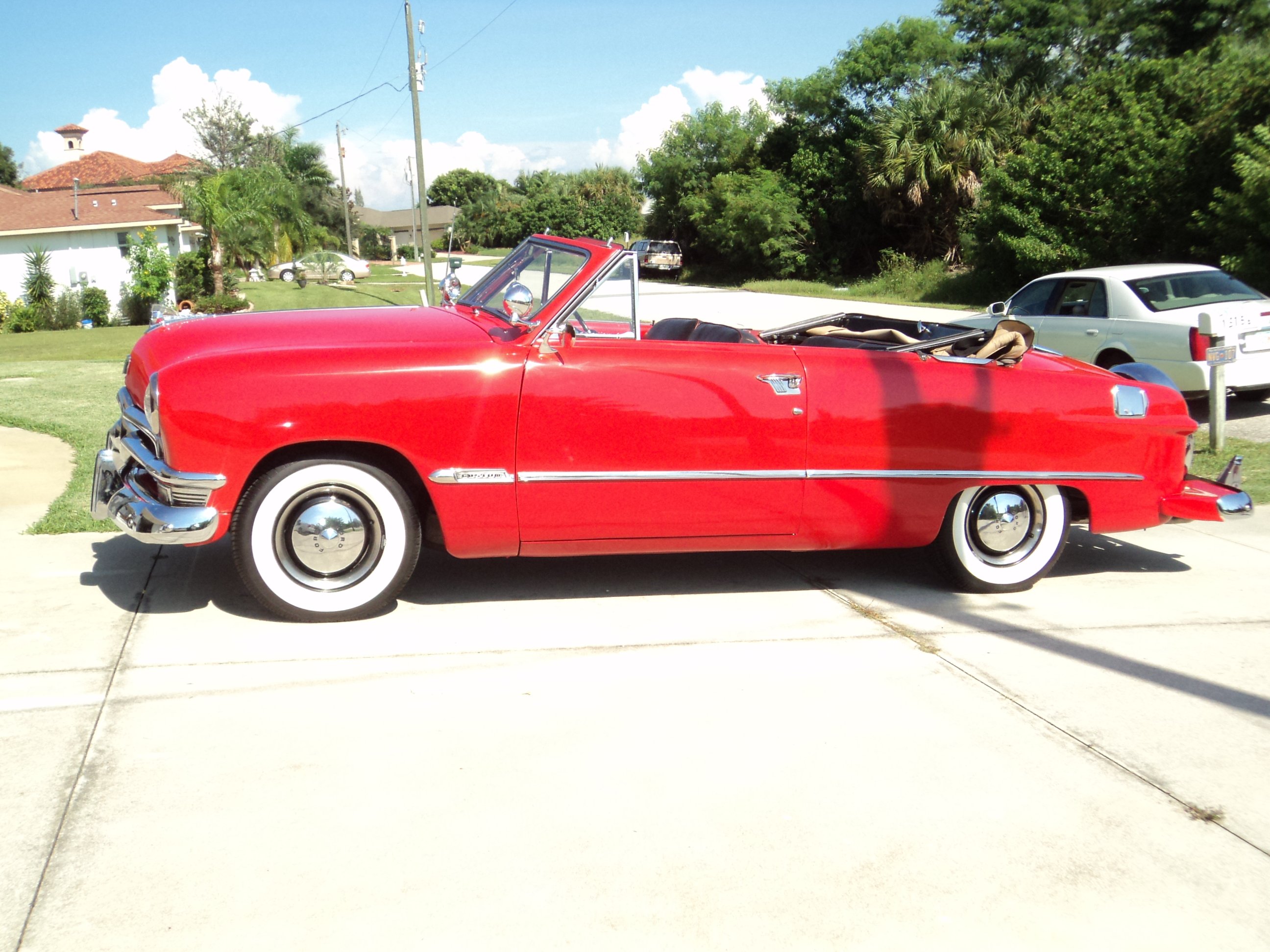 1950, Ford, Custonline, Deluxe, Convertible, Red, Classic, Old, Vintage, Original, Usa, 2592x1944 14 Wallpaper
