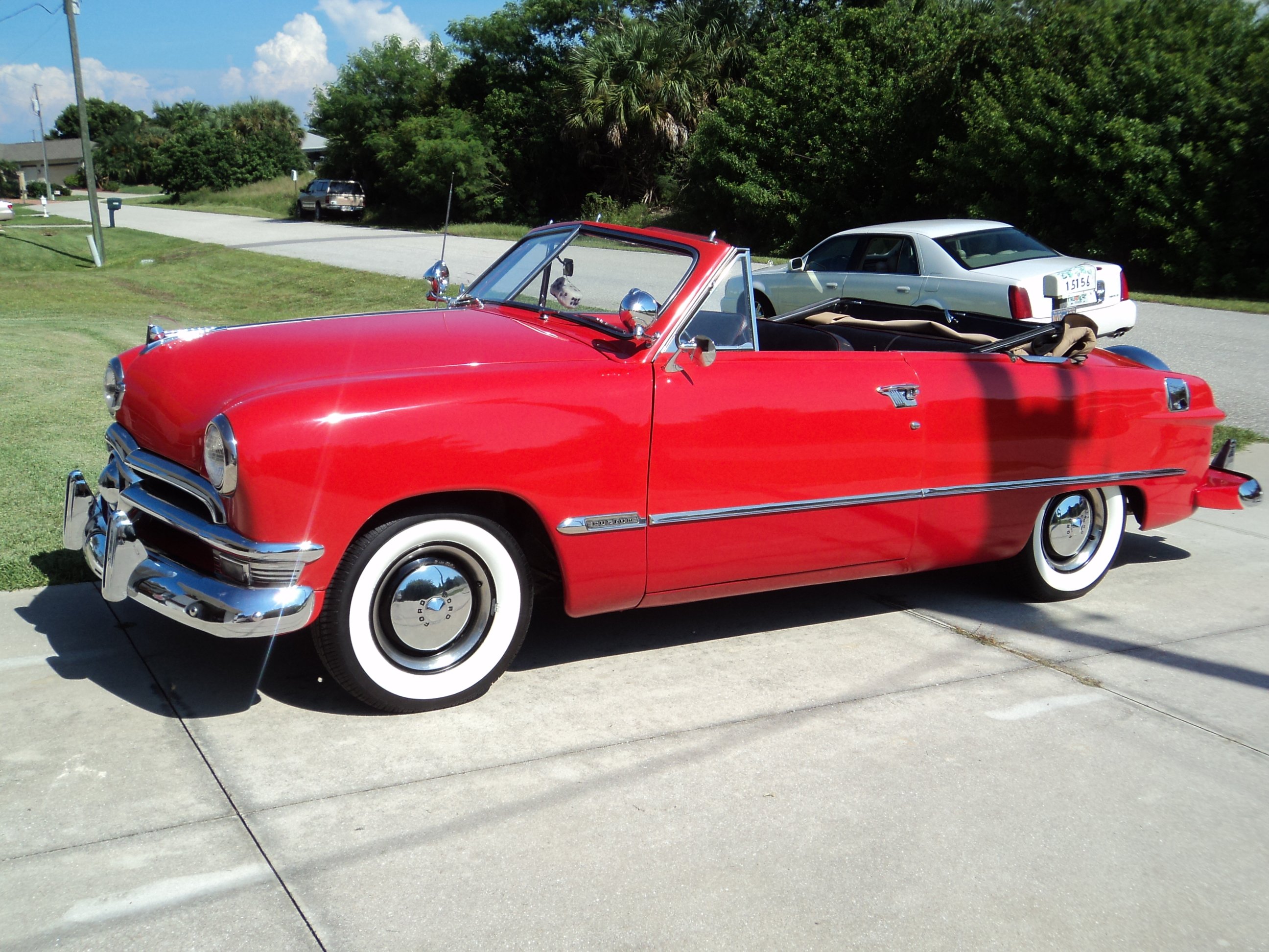1950, Ford, Custonline, Deluxe, Convertible, Red, Classic, Old, Vintage, Original, Usa, 2592x1944 13 Wallpaper
