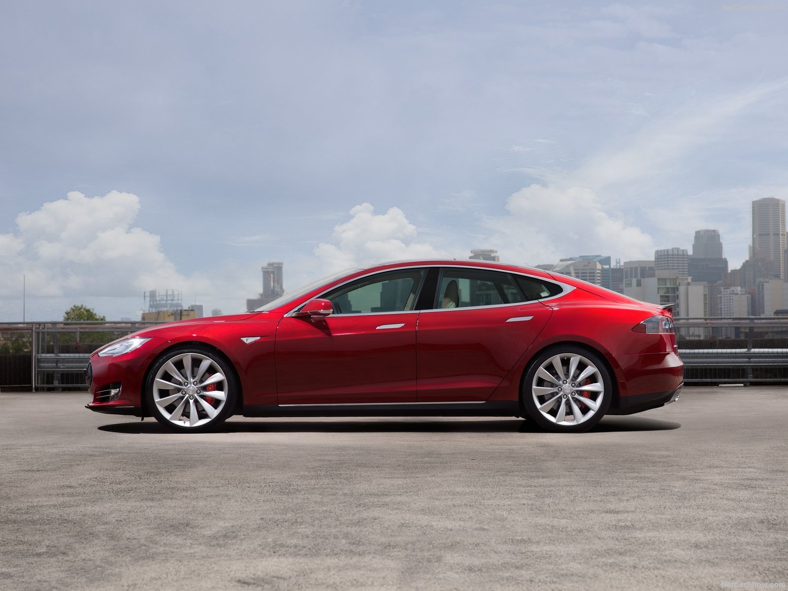 2013, Tesla, Model s, P85, Cars, Red, Electric Wallpaper