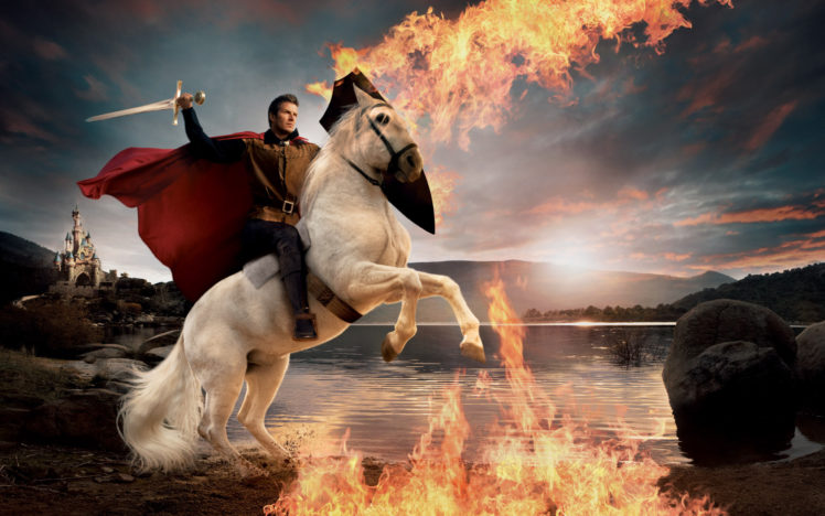 david, Beckham, Soccer, Men, Male, Males, Sports, Fantasy, Warrior, Warriors, Fire, Horse, Horses, Lake, Lakes, Castle, Knight, Knights HD Wallpaper Desktop Background