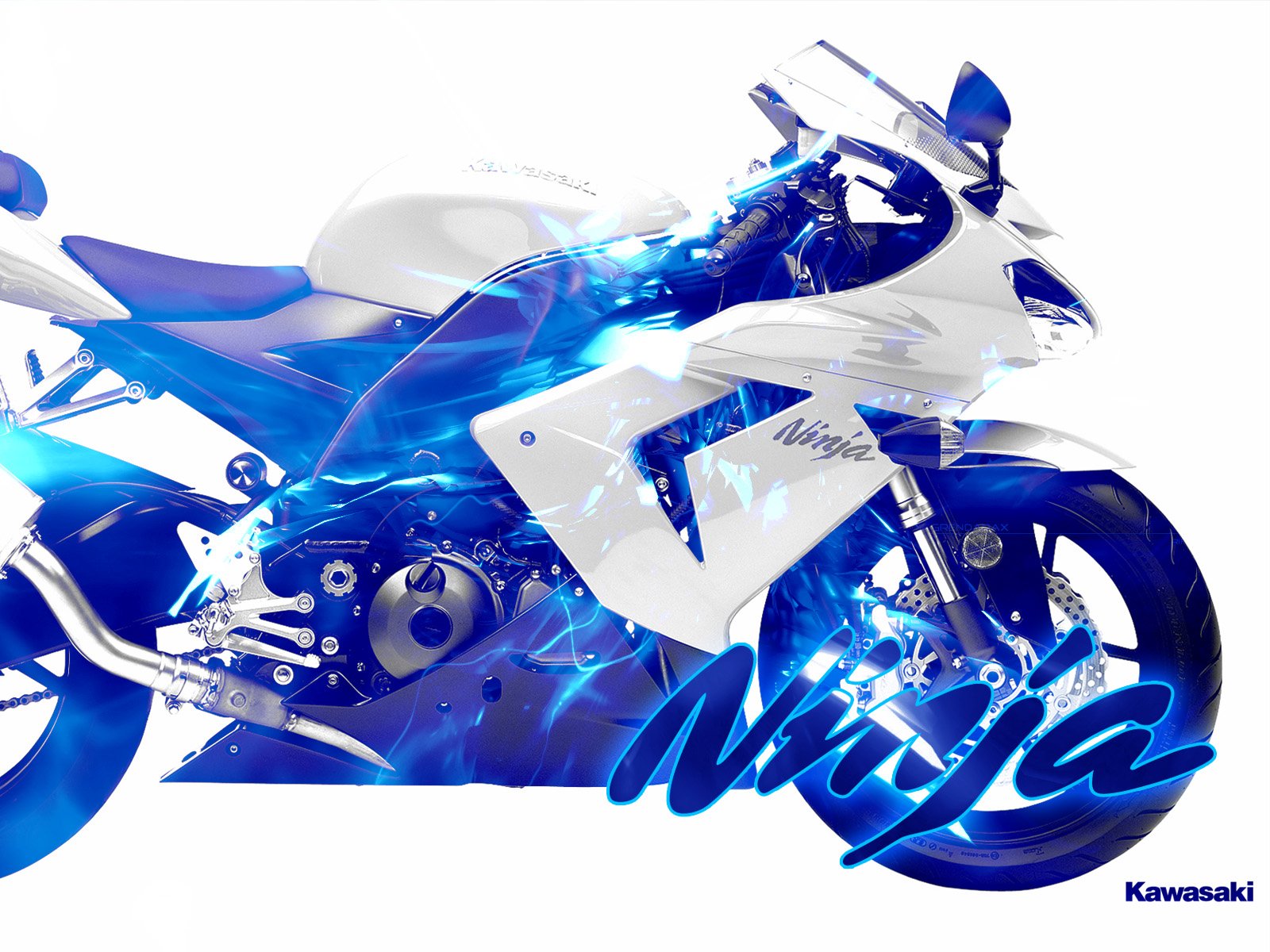 РњРѕС‚РѕС†РёРєР» Kawasaki Ninja Blue