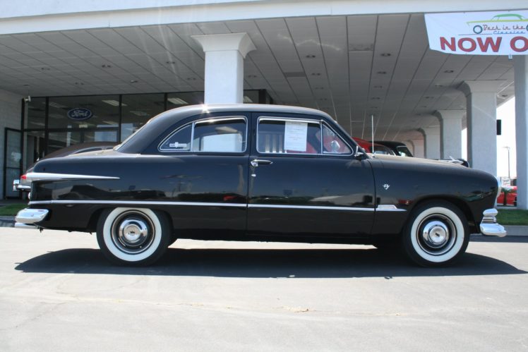 1951, Ford, Custom, Sedan, 2, Door, Black, Classic, Old, Vintage, Usa, 1536×1152 02 HD Wallpaper Desktop Background