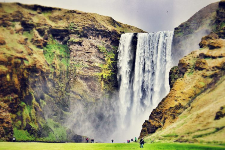 skogafoss, Waterfall, Iceland, People, Landscape HD Wallpaper Desktop Background