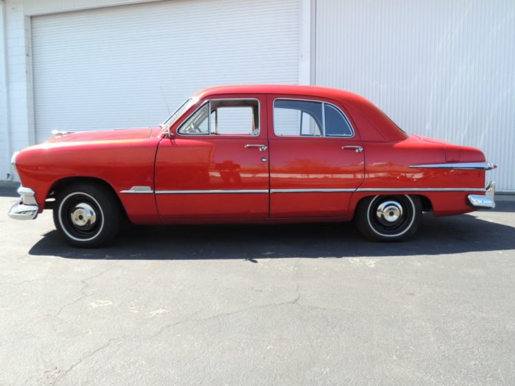 1951, Ford, Sedan, 4, Door, Red, Classic, Old, Vintage, Usa, 1600×1200 02 HD Wallpaper Desktop Background