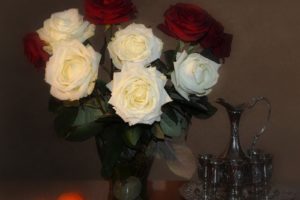 roses, Bouquet, Vase, Orange, Still, Life