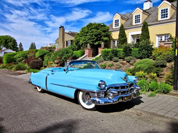 1953, Cadillac, Eldorado, Convertible, Blue, Classic, Old, Vintage, Original, Usa,  01 HD Wallpaper Desktop Background