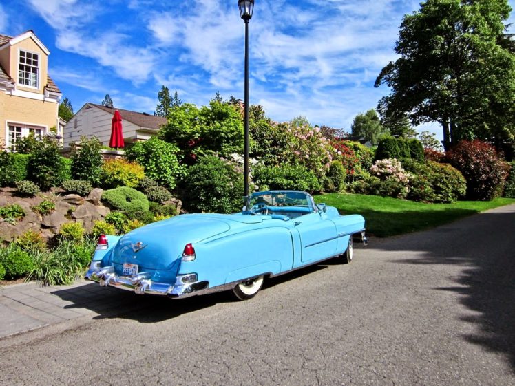 1953, Cadillac, Eldorado, Convertible, Blue, Classic, Old, Vintage, Original, Usa,  02 HD Wallpaper Desktop Background