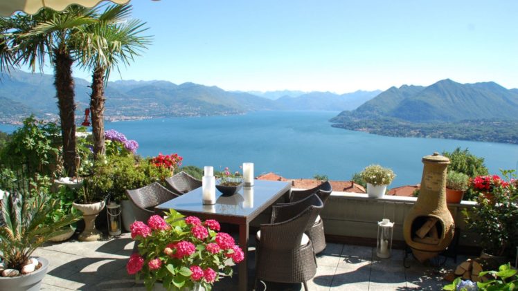 lake, Mountain, Balcony, View, Mood, Pleasure, Relaxation, Italy, Stresa, Maggiore HD Wallpaper Desktop Background