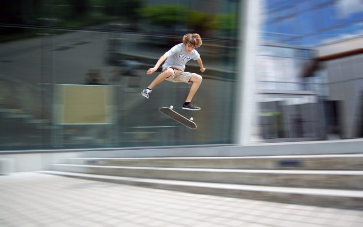 boy, Jump, Skateboard, Board, Guy, Trick, Extreme, Steps HD Wallpaper Desktop Background