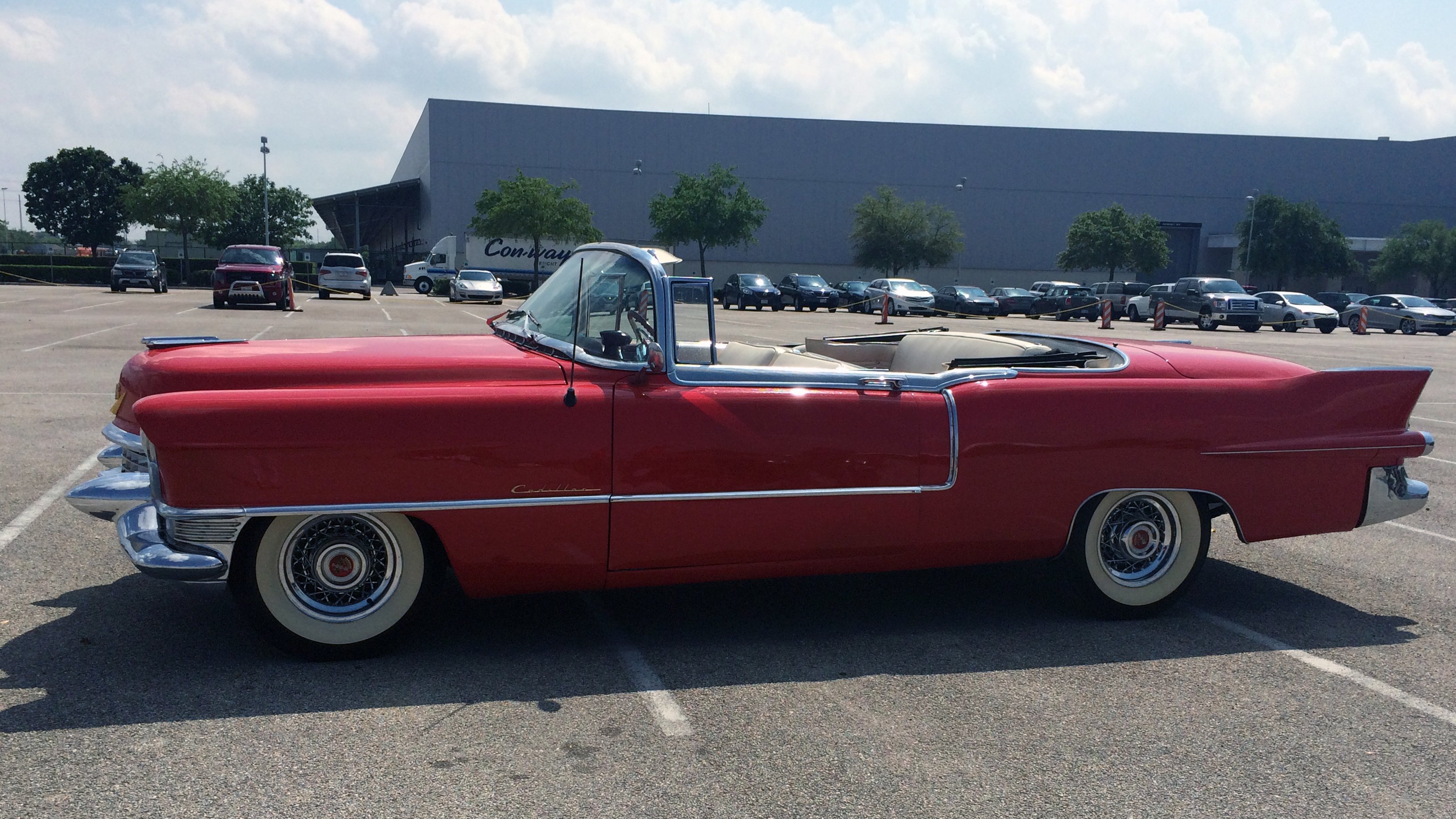 1955, Cadillac, Eldorado, Convertible, Classic, Old, Vintage, Retro, Red, Usa, 3264x1836 04 Wallpaper