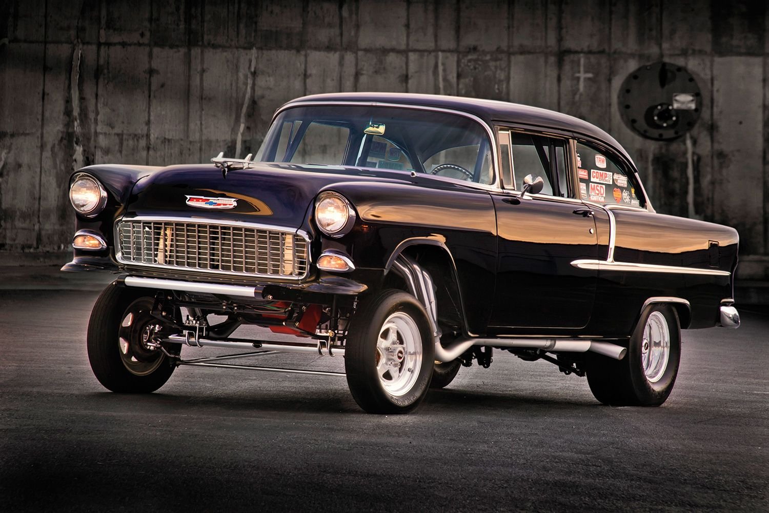 1955, Chevrolet, 210, Sedan, Two, Door, Gasser, Drag, Dragster, Street, Hot, Usa, 1500x1000 01 Wallpaper