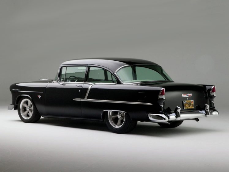 1955, Chevrolet, 210, Sedan, Two, Door, Hotrod, Streetrod, Hot, Rod, Street, Black, Usa, 1600×1200 12 HD Wallpaper Desktop Background