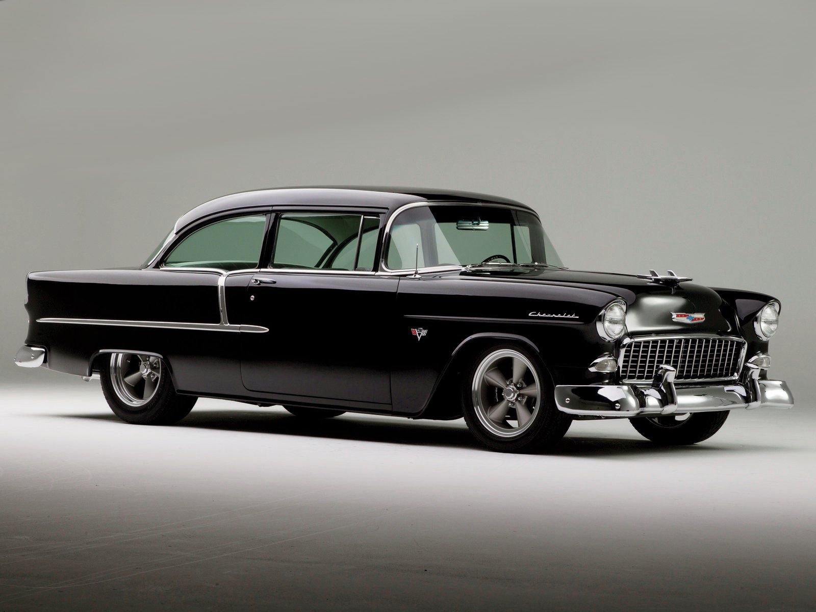 1955, Chevrolet, 210, Sedan, Two, Door, Hotrod, Streetrod, Hot, Rod, Street, Black, Usa, 1600x1200 11 Wallpaper