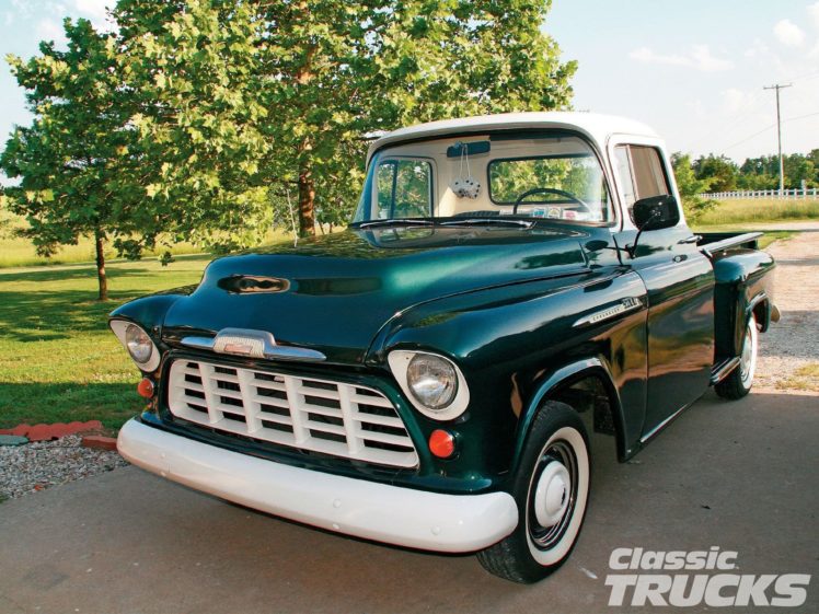 1955, Chevrolet, 3100, Pickup, Stepside, Classic, Old, Vintage, Usa, 1600×1200 01 HD Wallpaper Desktop Background