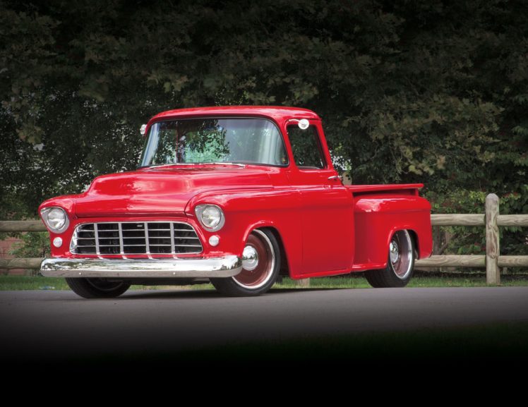 1955, Chevrolet, 3100, Pickup, Stepside, Hotrod, Hot, Rod, Custom, Old, School, Red, Usa, 3888×3000 01 HD Wallpaper Desktop Background