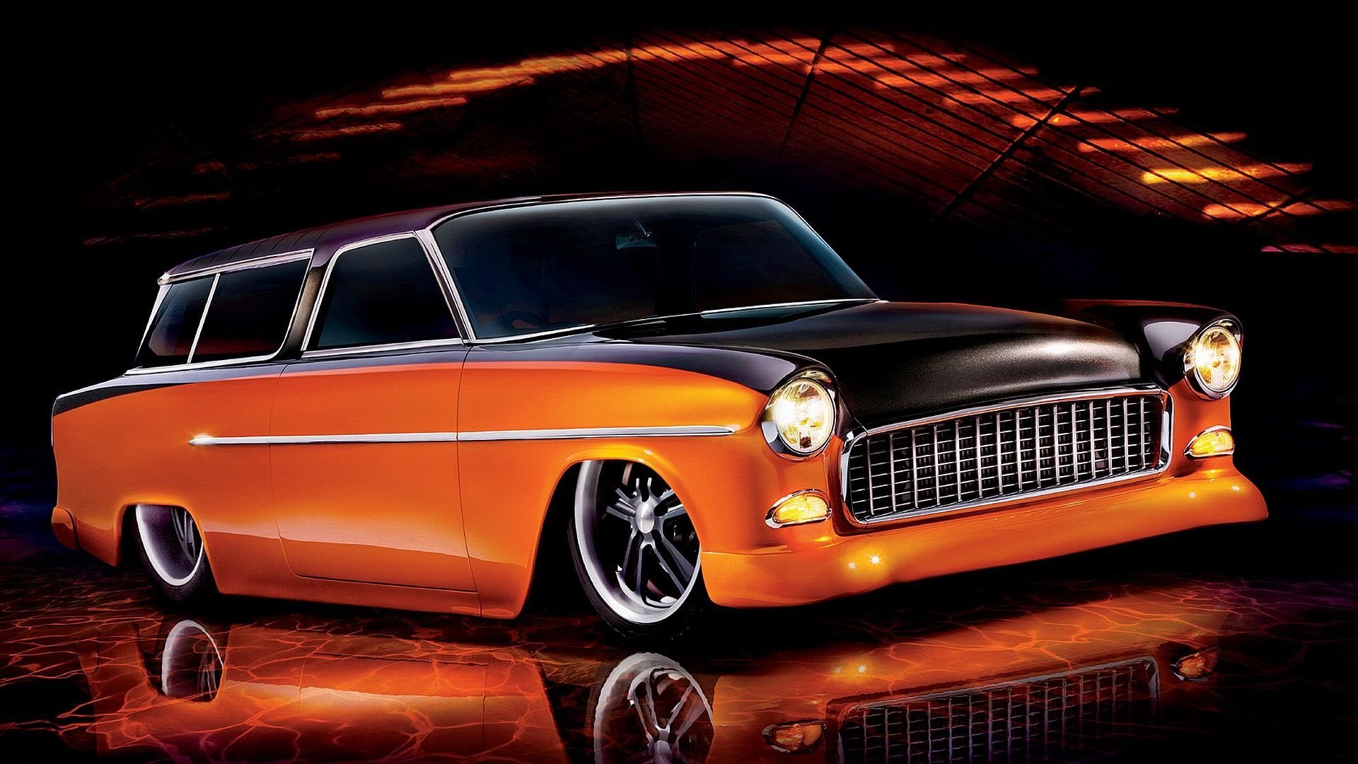 1955, Chevrolet, Bel, Air, Nomad, Hotrod, Streetrod, Hot, Rot, Street, Wagon, Usa, 1920x1080 01 Wallpaper