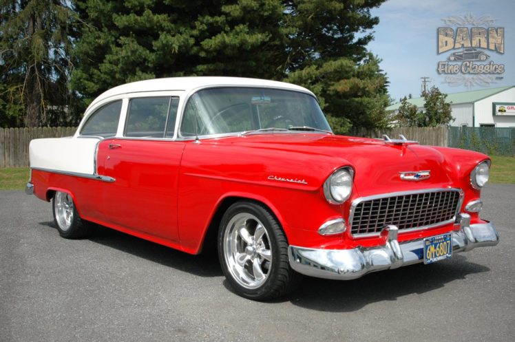 1955, Chevrolet, Belair, Coupe, Two, Door, Hotrod, Streetrod, Hot, Rod, Street, Red, Usa, 1500×1000 08 HD Wallpaper Desktop Background