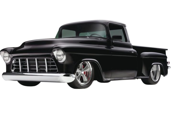 1955, Chevrolet, Pickup, Stepside, Pickup, Hotrod, Streetrod, Hot, Rod, Street, Black, Chopped, Low, Usa, 1600×1200 01 HD Wallpaper Desktop Background
