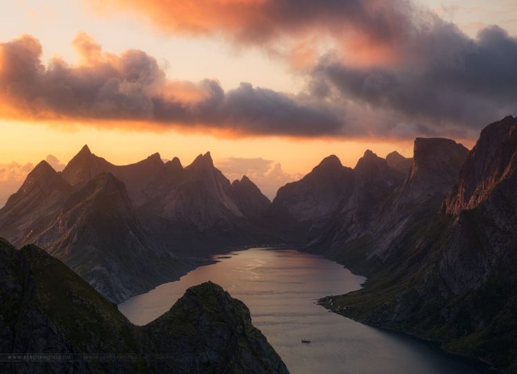 original, Photo, Sky, Sunset, Boat, Glow, Orange, Norway, Mood, Cloud HD Wallpaper Desktop Background