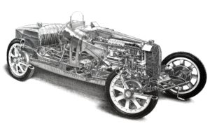 1924, Bugatti, Type 35, Retro, Race, Racing, Interior, Engine, Engines, B w