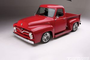 1955, Ford, F 100, Pickup, Hotrod, Streetrod, Hor, Rod, Street, Retro, Red, Usa, 1600c1000 01