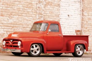 1955, Ford, F 100, Pickup, Hotrod, Streetrod, Hot, Rod, Street, Red, Usa, 1600×1200 03