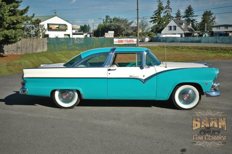 1955, Ford, Fairlane, Crown, Victoria, Classic, Old, Vintage, Original, Usa, 1500×1000 03 HD Wallpaper Desktop Background